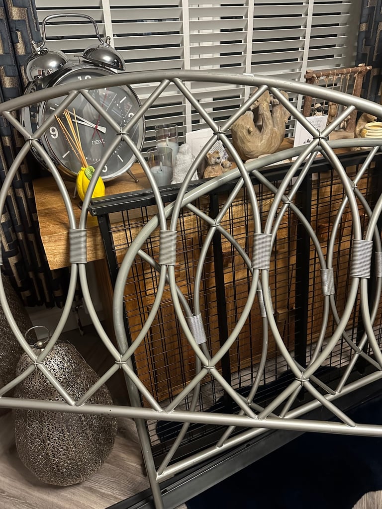 Double bed metal frame matching head board and foot board 