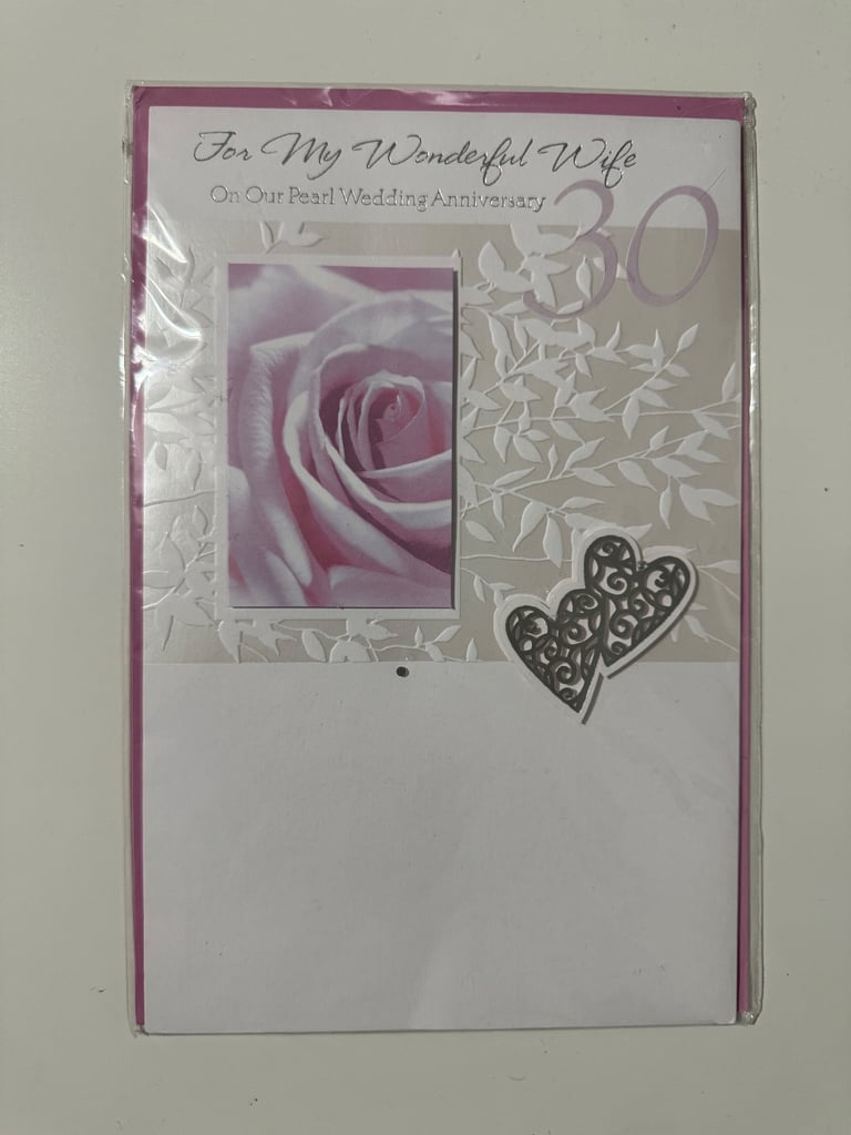 image for Handcrafted 30th Anniversary Wedding Card