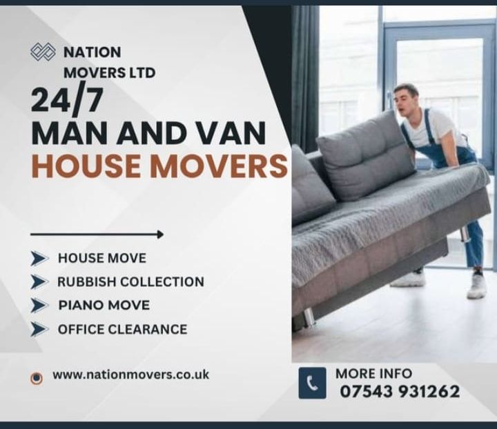 24/7 House Office Furniture Removals Man and Van Packing Service Piano Move Rubbish collection