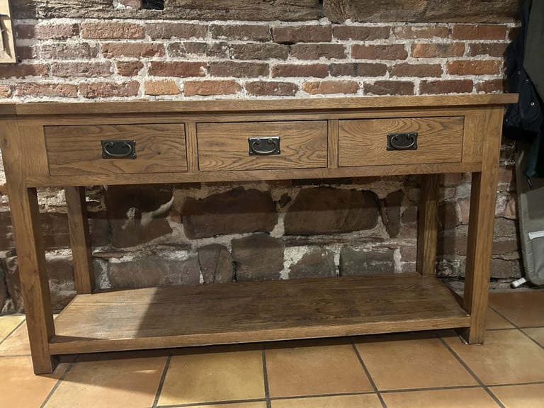 image for Wooden sideboard with 3 drawers and lower shelf