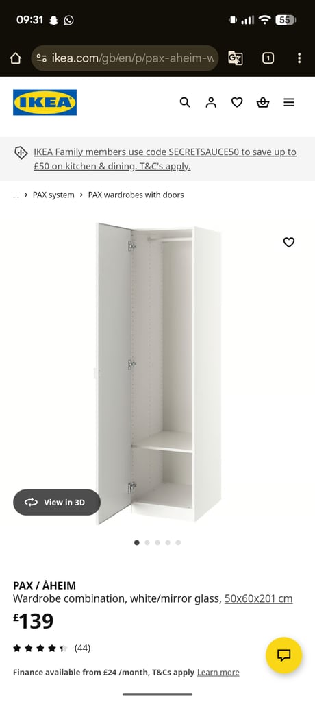 IKEA mirrored wardrobes 