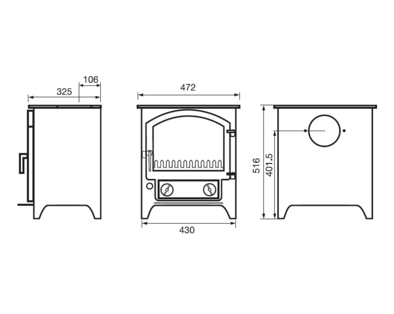wood burning stove log coal burner multifuel 5kw fire 