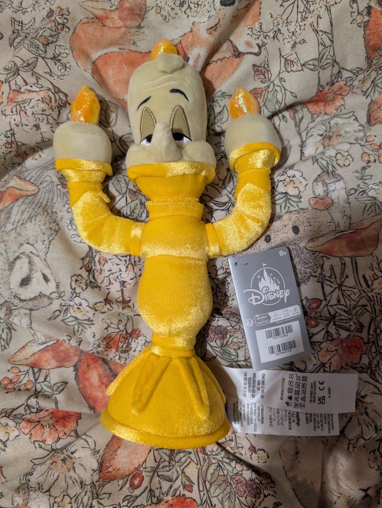 Disney store Lumiere beauty and the beast Teddy plush New with tags