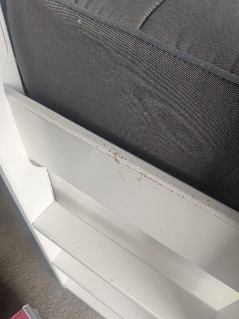 White cabin bed with storage 