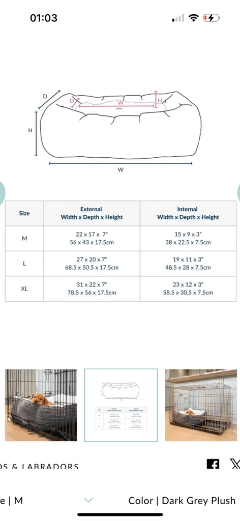 Little Lords and Labrador puppy / dog bed cosy and calming puppy crate bed