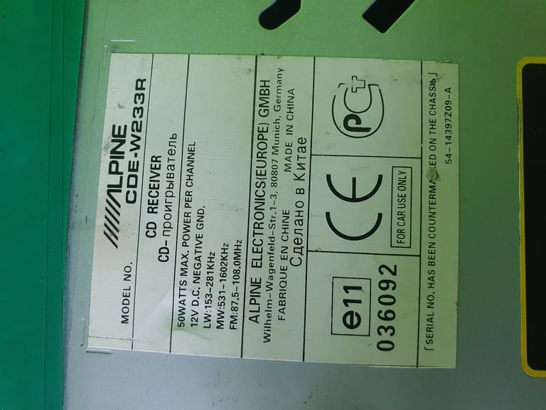 Alpine double din  cd /usb