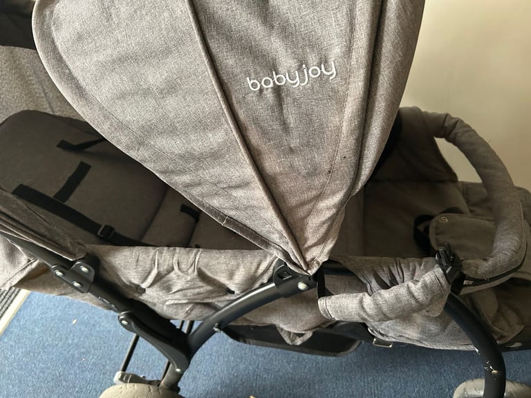 BABY JOY Double Baby Stroller with Adjustable Backrest and Safety Features