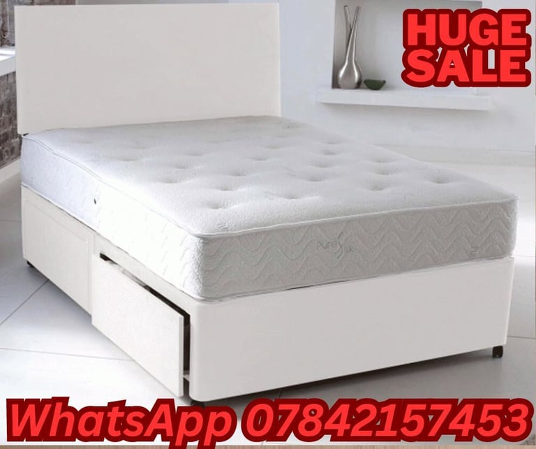 image for 🖤Luxury small double Size Bedframe Single Bed - Mattress With drawer + headboard