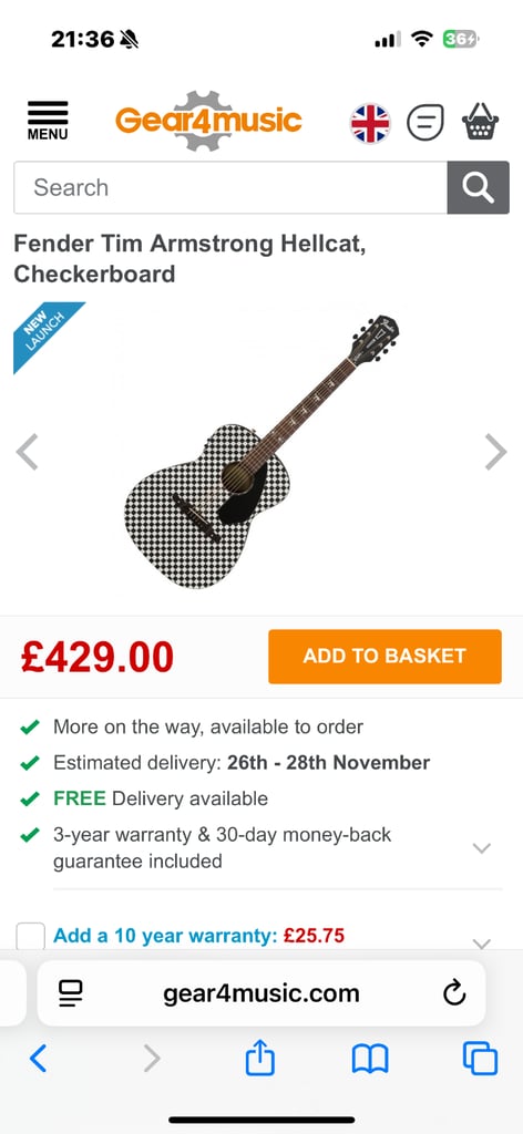 Fender Tim Armstrong Hellcat guitar