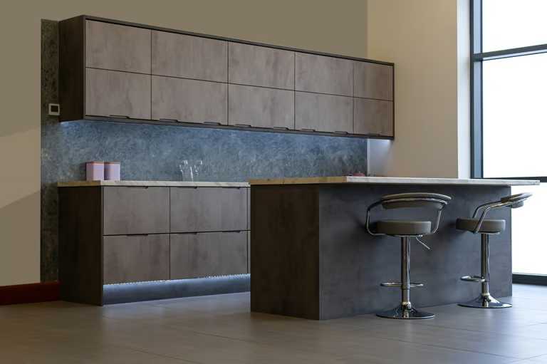 Fitted Kitchen Cabinets-Units-Carcass - Dark or Light Concrete Handleless Doors (Brand New)