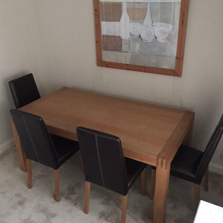 Solid wood dining table with 4 chairs. | in Southside, Glasgow | Gumtree
