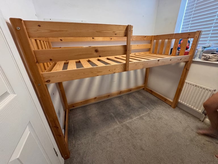 Eldon 2ft 6 small single Heavy Duty Solid Pine High Sleeper Bunk Bed