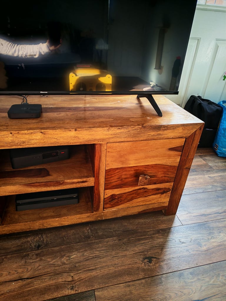 Solid mango wood TV unit, stand 