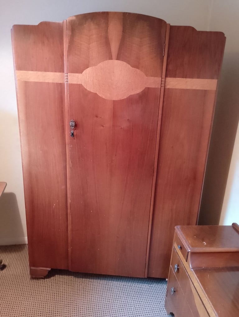 2 Vintage Wardrobes and 1 Dressing Table Set