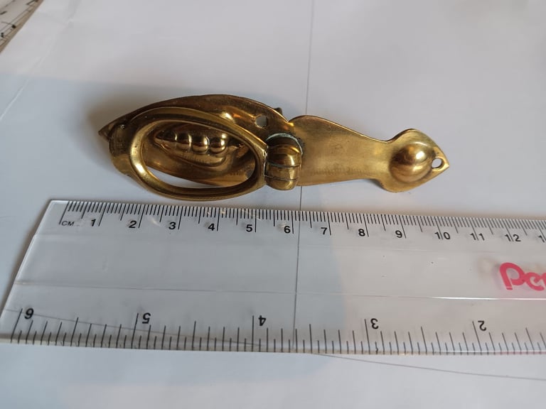 Art Nouveau brass cupboard handle