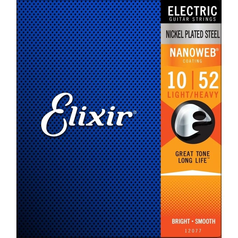 image for Elixir Nanoweb 10-52 light/heavy electric guitar strings. (NEW, UNUSED)