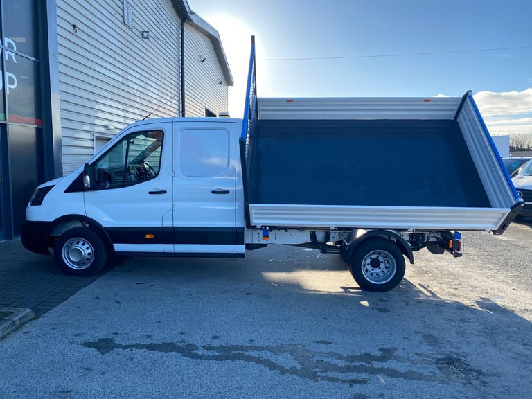 25 Reg Ford Transit L3 DRW DC Utility-Storage Steel Tipper, Tow-Bar