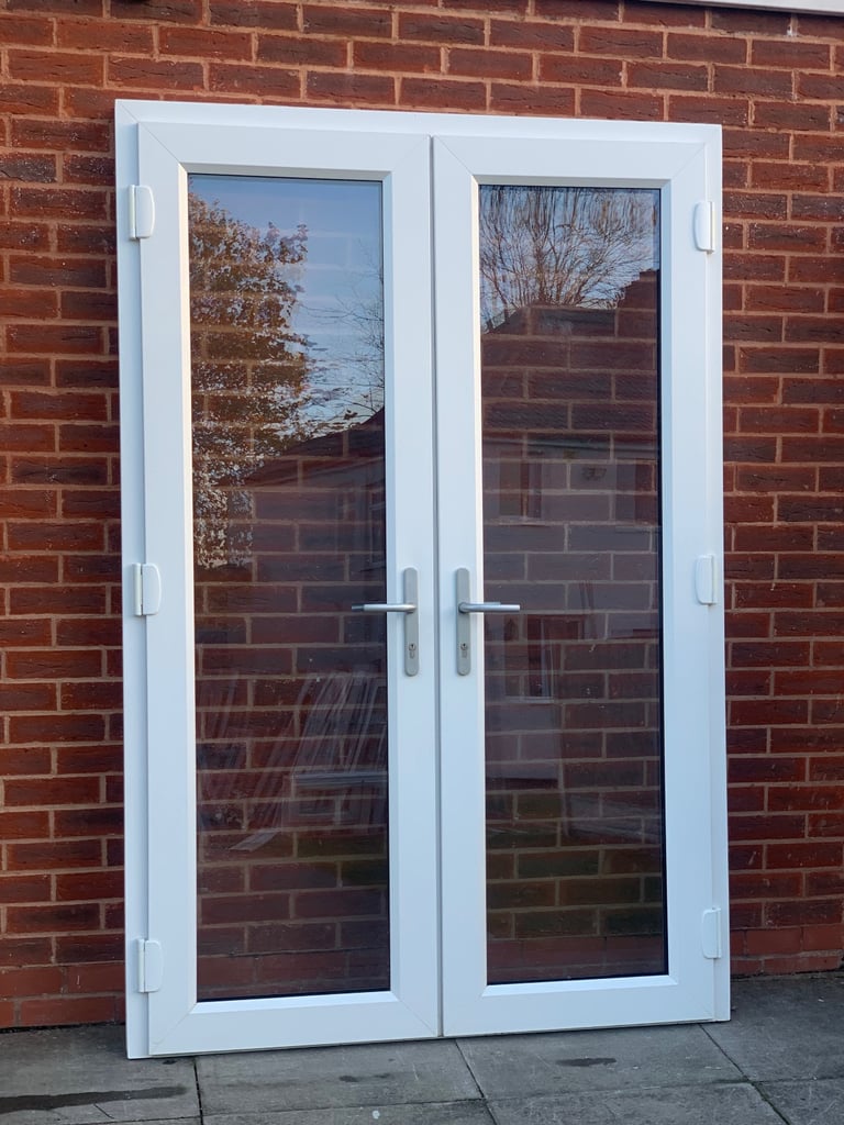 UPVC DOUBLE GLAZED FRENCH PATIO DOOR & KEY 142.5cm WIDE 214cm HIGH Can Deliver