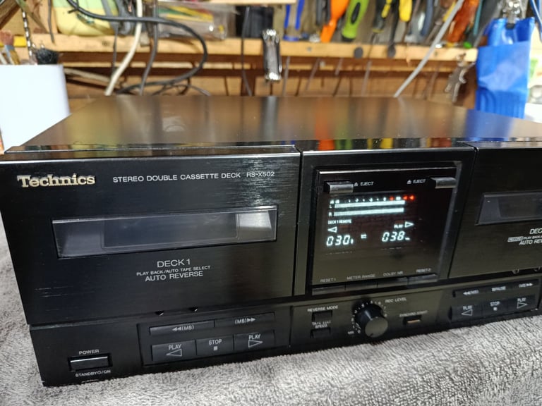 DOUBLE TAPE DECK TECHNICS RS-X502 CASSETTE PLAYER RECORDER SEPARATE 
