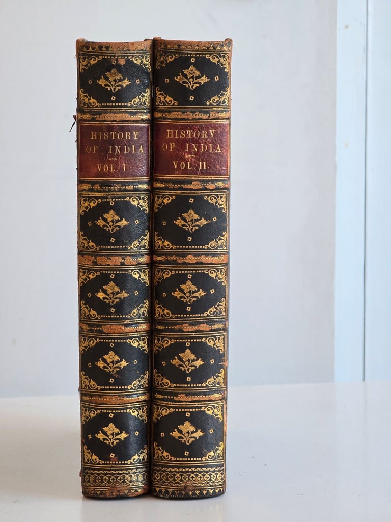 image for 1880s Antique Victorian Cassell's History of India Vol. I&II Illustrated Large Books