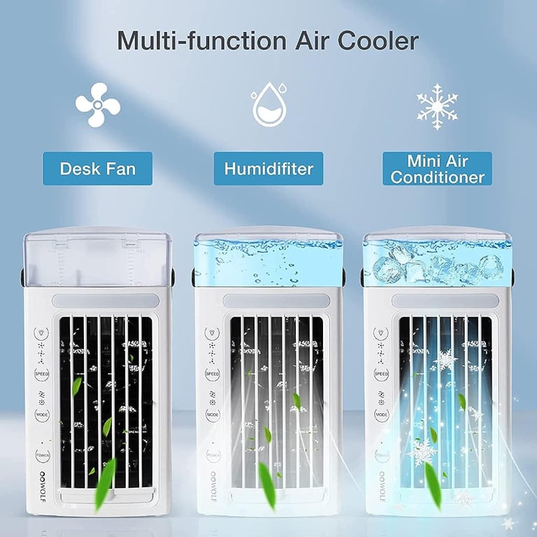 AmBAYZ Portable Mini Air Conditioner LED Evaporative Air Cooler Humidifier-New Condition
