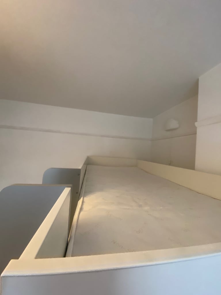 Calder high sleeper bed with desk, wardrobe and bookshelves 