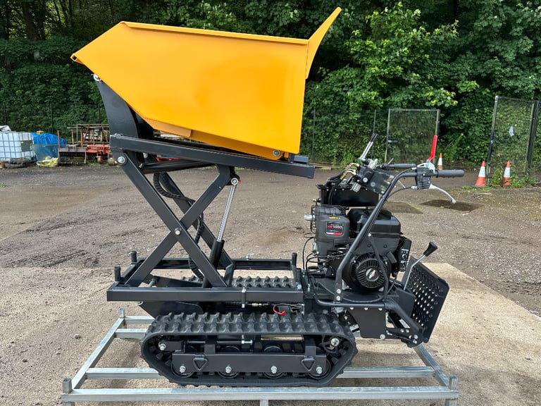 Brand New 500KG Petrol High Tip Track Dumper barrow  *VIDEO * Key Start 