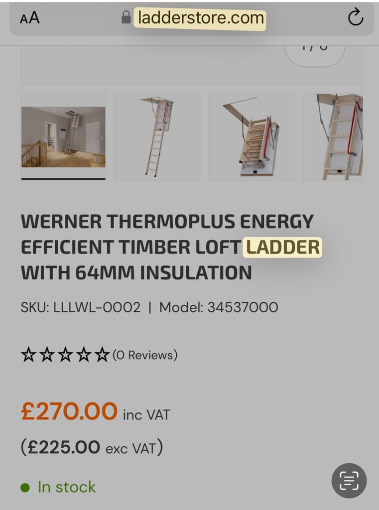 Werner 2.86m Loft ladder (still in package) 