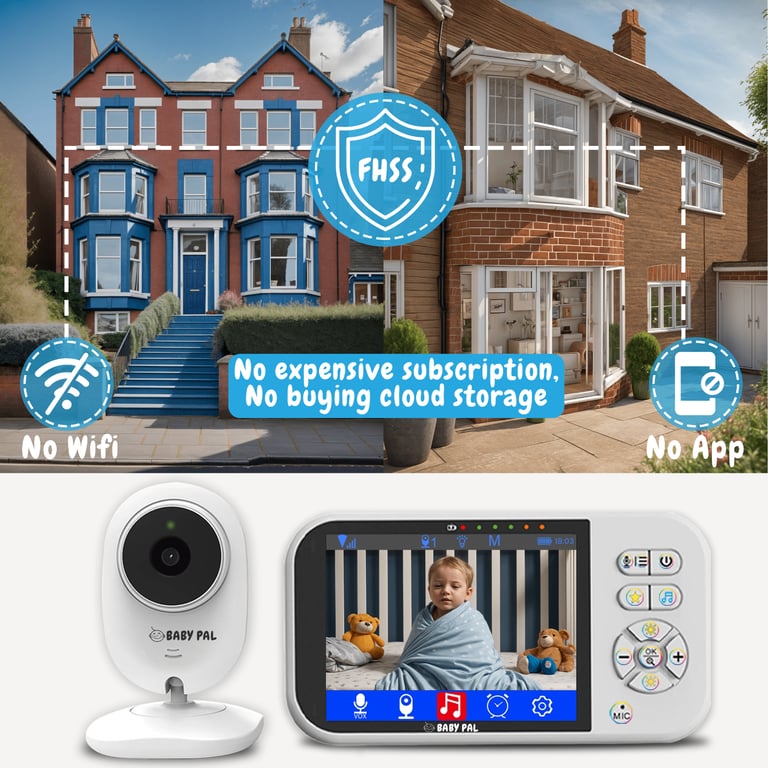 BABY PAL 3.5 Baby Monitor – No WiFi, 4x Zoom, Night Light, Science Sleep Sounds, Long Range, Timer