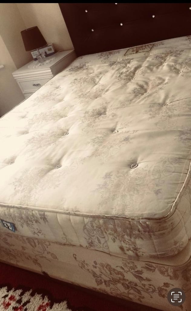 King size bed with mattress and headboard 