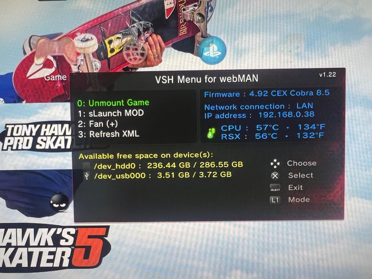 Sony PS 3 Playstation 3 300gb Backwards compatible cfw