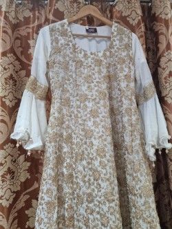 white gold chiffon 2 pce suit 