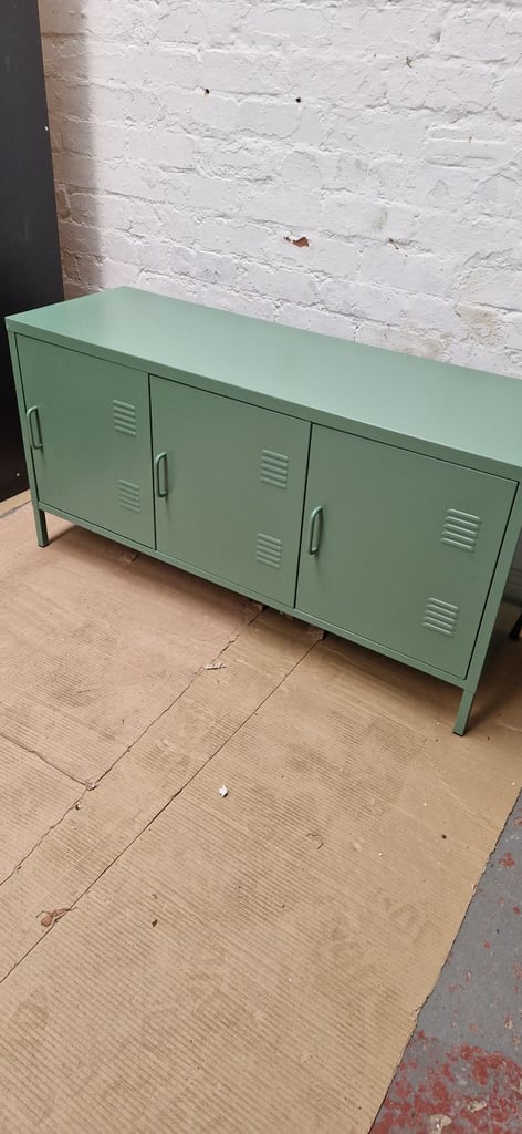  Habitat Stevie 3 door metal locker effect unit - Green - Assembled 