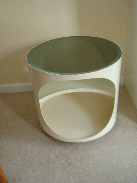 c1960’s Vintage Plywood & Glass Side Table by Erik Van Buijtenen For Nebu, Holland  Dated c1960’s 