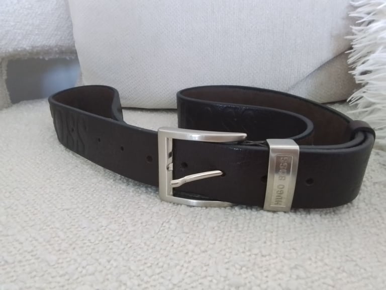 image for Belt Mens Dark Brown Leather Belt - Hugo Boss 