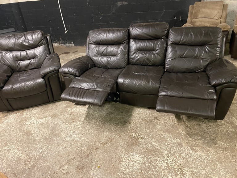 image for Recliner Leather Sofa +Chair