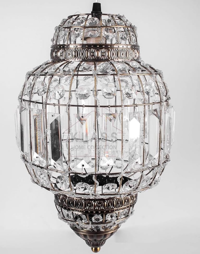 Pair of Moroccan Style Crystal Pendant Lights – Like new