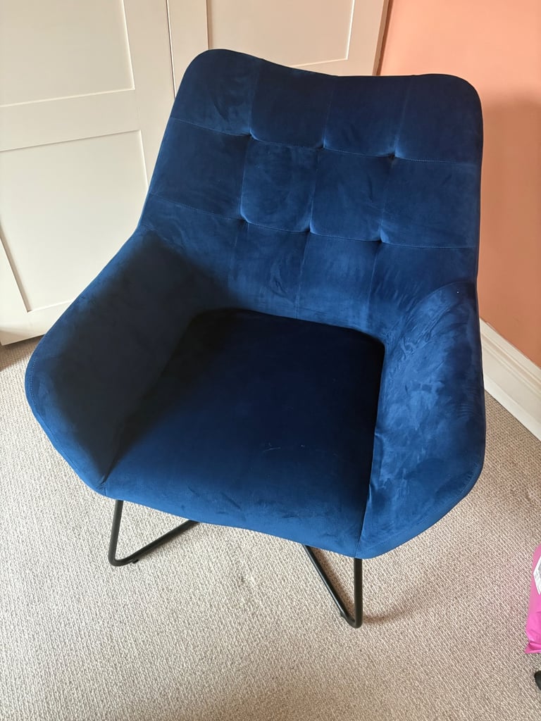 image for Blue velvet armchair