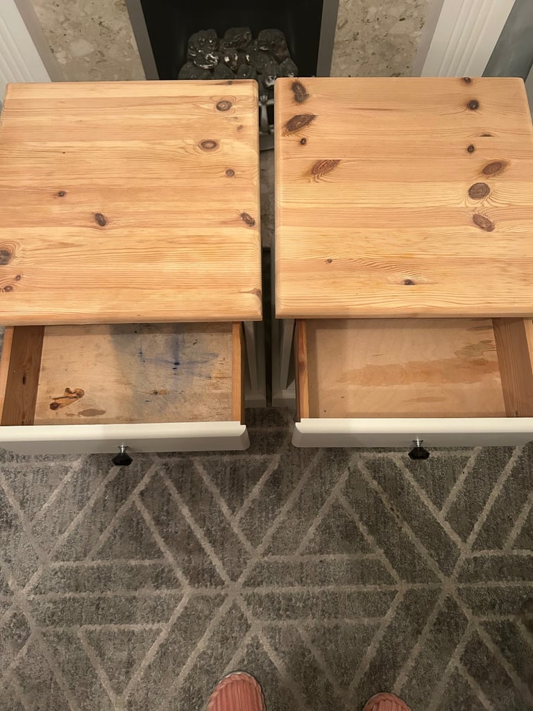 Pine bedside drawers x w 