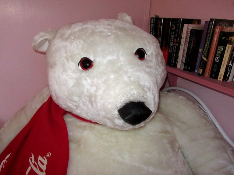 Giant Genuine Coca-Cola Plush Polar Bear - (over 7ft round the hips)