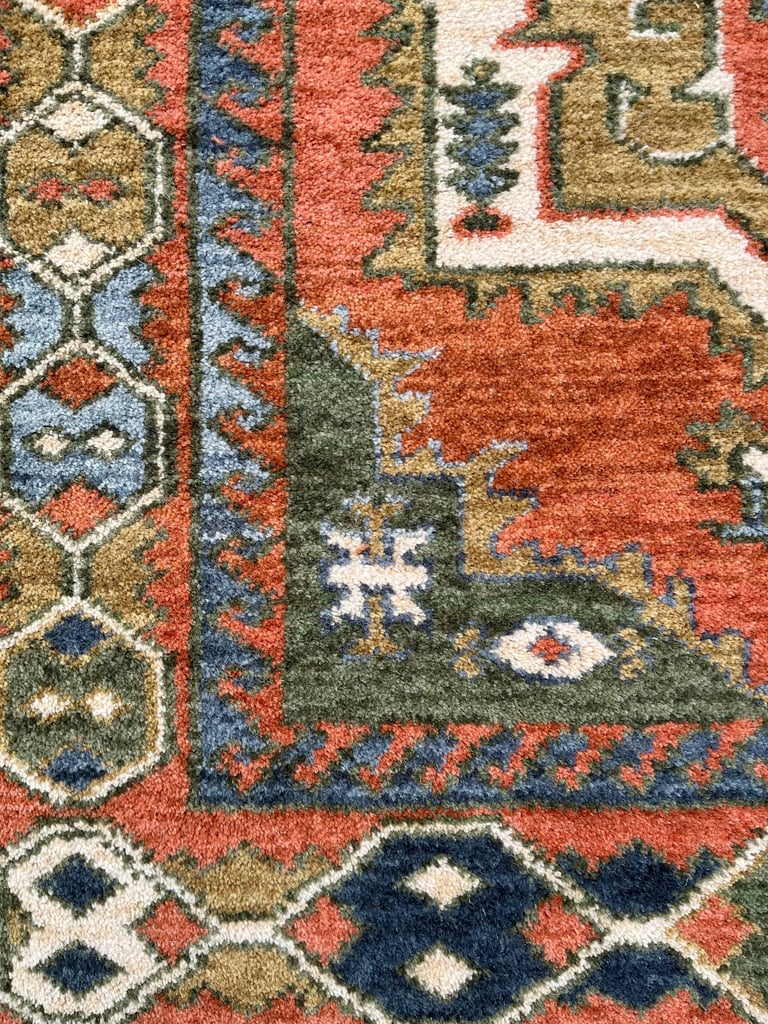 Kazak style Belgian wool rug 