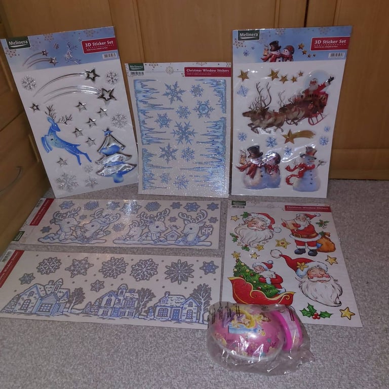 image for Christmas Decorations stickers and a toy
