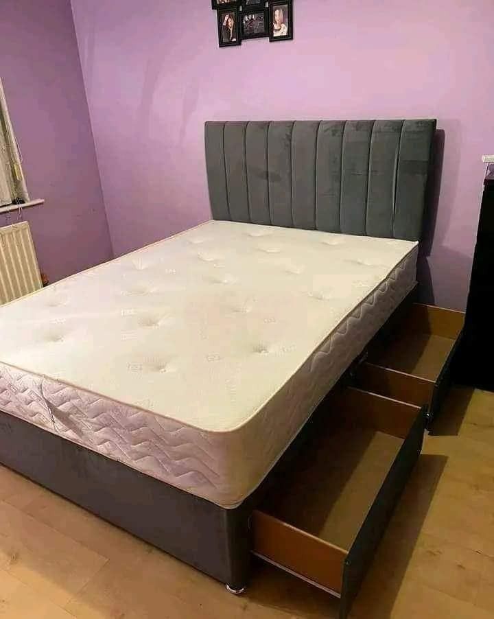 image for DIVAN 4FT Small Double Bed Base With Mattress & Storage Drawers >> Amazing Price 20% Off >>>>