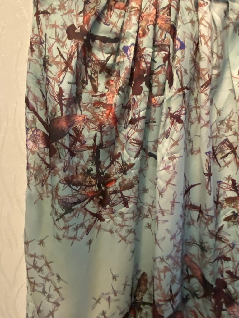 TED BAKER DRESS SIZE 1 - DUCK EGG BLUE/MULTI COLOUR