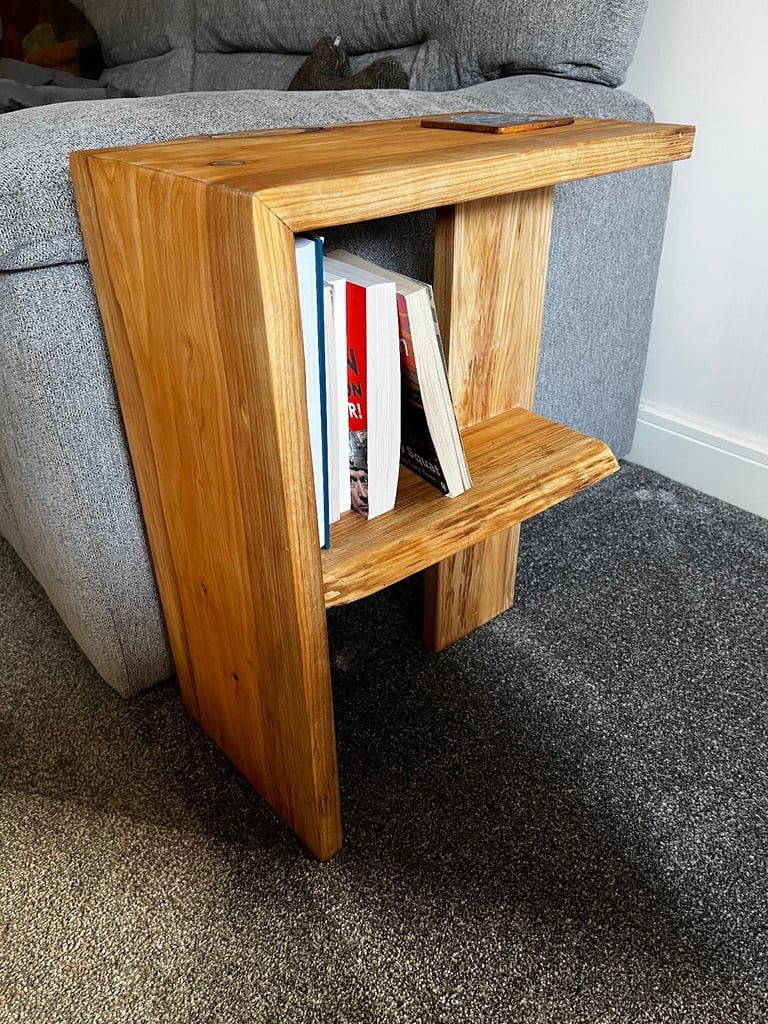 Cypress wood side table
