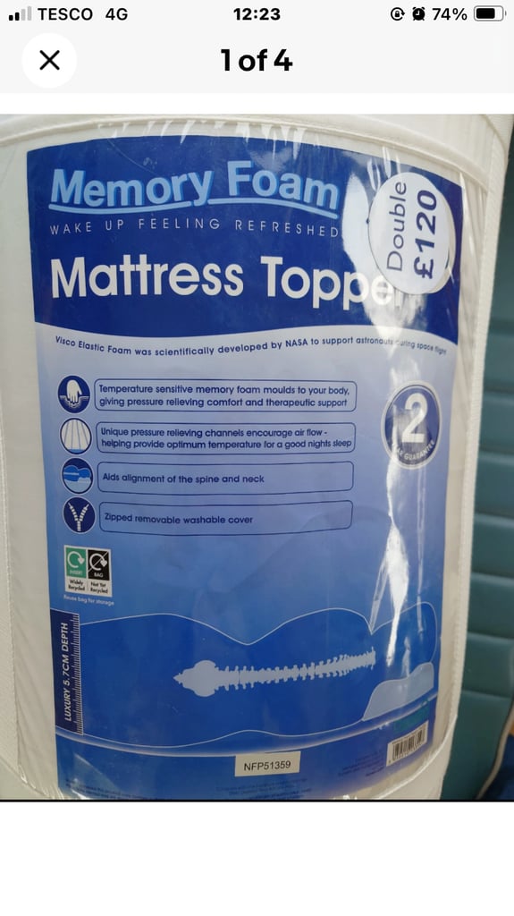 image for Dunelm mattress topper 
