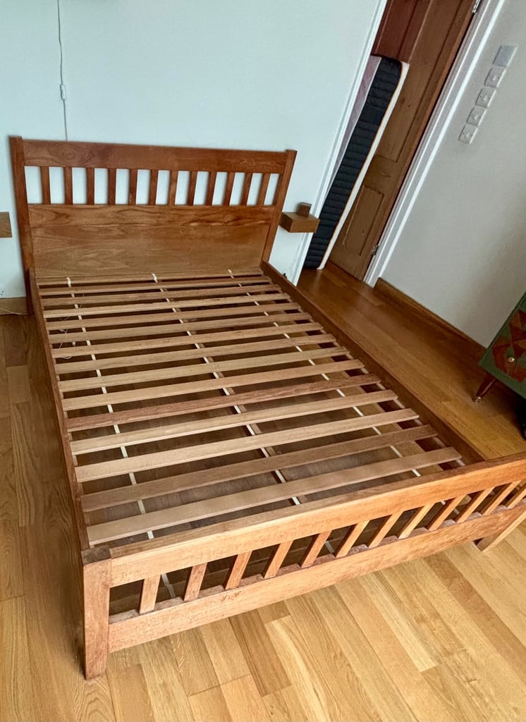 Habitat Oak King Size bed frame (solid wood) circa early 90s