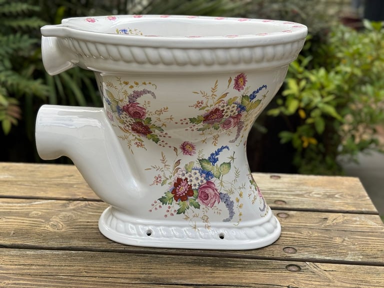 HERITAGE TOILET PAN SET VICTORIAN STYLE FLORAL 