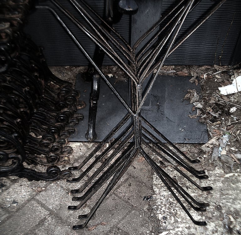 SIX ANTIQUE CAST RECTANGULAR PUB TABLE BASES: MICROPUBS, HOME BARS, MAN OR WOMAN CAVES