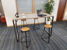Mocha high office/Meeting/conference/break out table, with black powder legs 